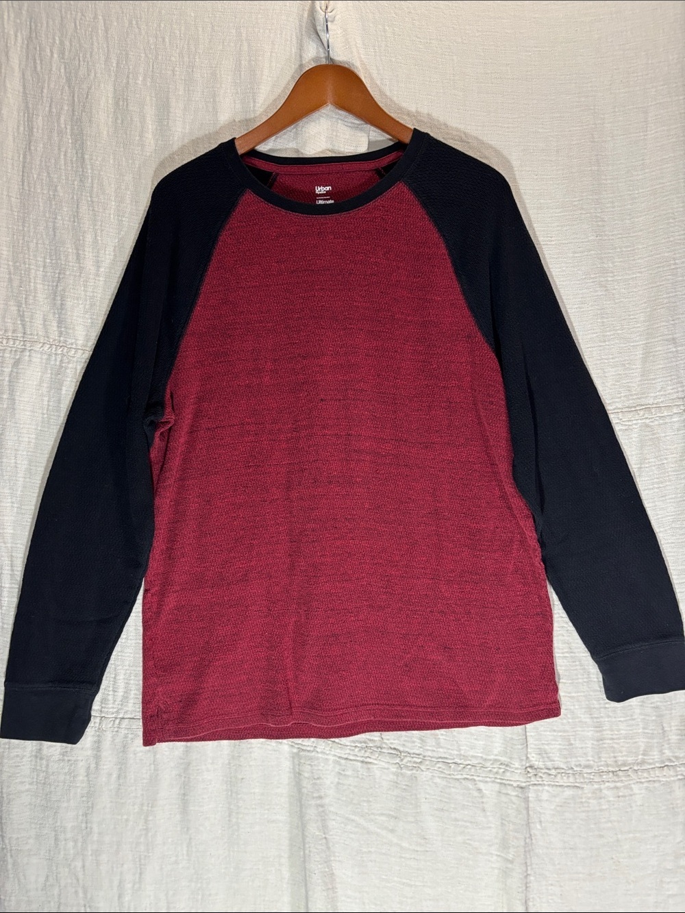 urban pipeline waffle knit raglan long sleeve shirt XL EUC